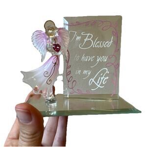 Glass Baron Pink Angel Swarovski Crystal “Blessed to have you in my Life”